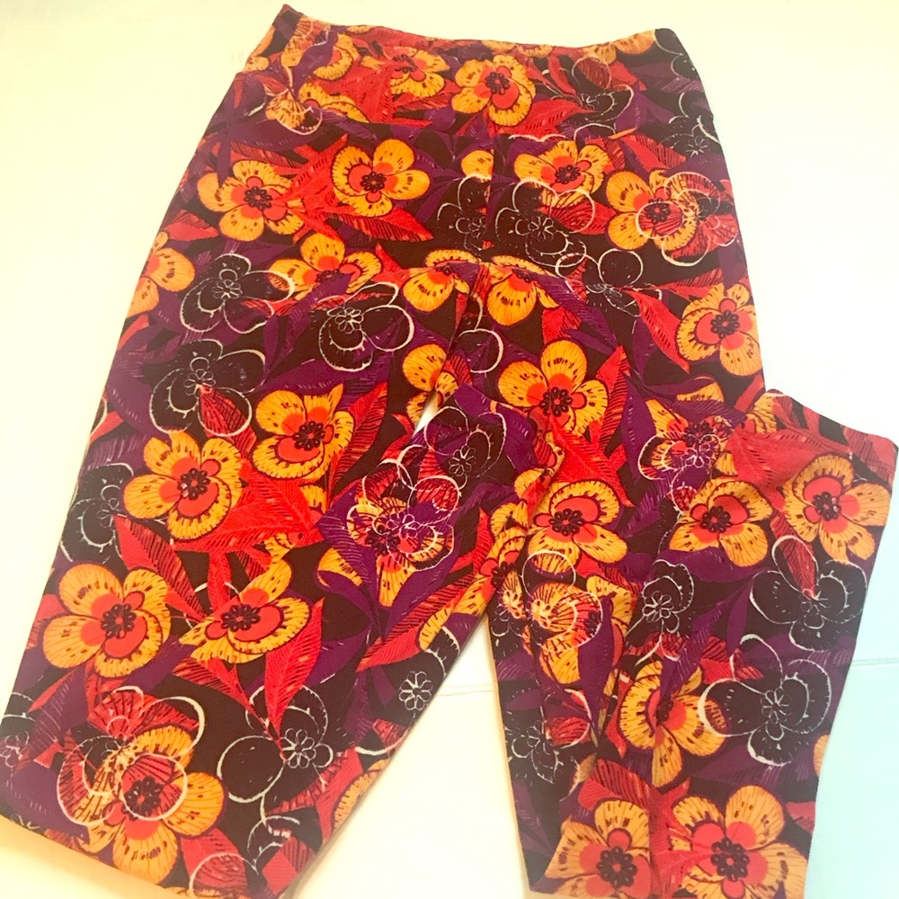 Lularoe leggings OS floral fun bright comfy 5/$25